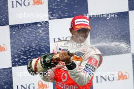 07.09.2008 Francorchamps, Belgium,  Lewis Hamilton (GBR), McLaren Mercedes  - Formula 1 World Championship, Rd 13, Belgian Grand Prix, Sunday Podium