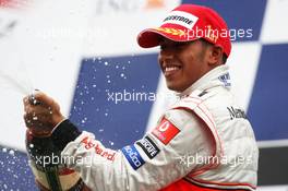 07.09.2008 Francorchamps, Belgium,  Lewis Hamilton (GBR), McLaren Mercedes, wins the race - Formula 1 World Championship, Rd 13, Belgian Grand Prix, Sunday Podium