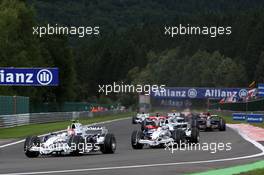 07.09.2008 Francorchamps, Belgium,  Robert Kubica (POL),  BMW Sauber F1 Team leads Nick Heidfeld (GER), BMW Sauber F1 Team - Formula 1 World Championship, Rd 13, Belgian Grand Prix, Sunday Race