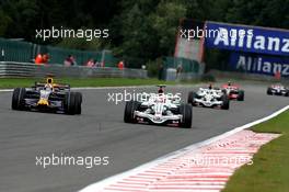 07.09.2008 Francorchamps, Belgium,  David Coulthard (GBR), Red Bull Racing, RB4, Rubens Barrichello (BRA), Honda Racing F1 Team - Formula 1 World Championship, Rd 13, Belgian Grand Prix, Sunday Race