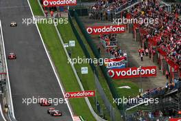 07.09.2008 Francorchamps, Belgium,  Lewis Hamilton (GBR), McLaren Mercedes, MP4-23 and Kimi Raikkonen (FIN), Räikkönen, Scuderia Ferrari, F2008 - Formula 1 World Championship, Rd 13, Belgian Grand Prix, Sunday Race