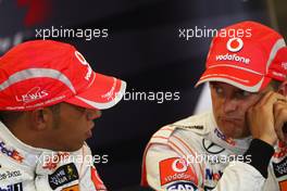 06.09.2008 Francorchamps, Belgium,  1st, Lewis Hamilton (GBR), McLaren Mercedes and 3rd, Heikki Kovalainen (FIN), McLaren Mercedes - Formula 1 World Championship, Rd 13, Belgian Grand Prix, Saturday Press Conference