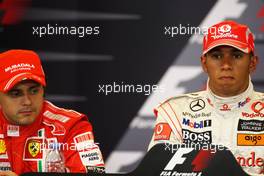 06.09.2008 Francorchamps, Belgium,  2nd, Felipe Massa (BRA), Scuderia Ferrari and 1st, Lewis Hamilton (GBR), McLaren Mercedes - Formula 1 World Championship, Rd 13, Belgian Grand Prix, Saturday Press Conference