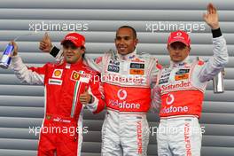 06.09.2008 Francorchamps, Belgium,  Felipe Massa (BRA), Scuderia Ferrari, Lewis Hamilton (GBR), McLaren Mercedes, Heikki Kovalainen (FIN), McLaren Mercedes - Formula 1 World Championship, Rd 13, Belgian Grand Prix, Saturday Qualifying
