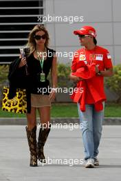 04.04.2008 Sakhir, Bahrain,  Rafaela Bassi (BRA), Girl Friend, Wife of Felipe Massa and Felipe Massa (BRA), Scuderia Ferrari - Formula 1 World Championship, Rd 3, Bahrain Grand Prix, Friday