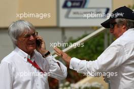04.04.2008 Sakhir, Bahrain,  Bernie Ecclestone (GBR) - Formula 1 World Championship, and Sir Jackie Stewart (GBR), RBS Representitive and Ex F1 World Champion Rd 3, Bahrain Grand Prix, Friday