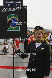 06.04.2008 Sakhir, Bahrain,  Grid girl - Formula 1 World Championship, Rd 3, Bahrain Grand Prix, Sunday Grid Girl