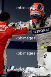06.04.2008 Sakhir, Bahrain,  Robert Kubica (POL),  BMW Sauber F1 Team and Felipe Massa (BRA), Scuderia Ferrari - Formula 1 World Championship, Rd 3, Bahrain Grand Prix, Sunday Podium