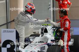 06.04.2008 Sakhir, Bahrain,  Robert Kubica (POL),  BMW Sauber F1 Team and Felipe Massa (BRA), Scuderia Ferrari - Formula 1 World Championship, Rd 3, Bahrain Grand Prix, Sunday Podium