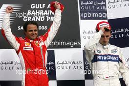 Felipe Massa (BRA), Scuderia Ferrari, Robert Kubica (POL), BMW Sauber F1 Team - Formula 1 World Championship, Rd 3, Bahrain Grand Prix, Sunday Podium