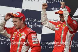 06.04.2008 Sakhir, Bahrain,  Winner, 1st, Felipe Massa (BRA), Scuderia Ferrari, 2nd, Kimi Raikkonen (FIN), Räikkönen, Scuderia Ferrari  - Formula 1 World Championship, Rd 3, Bahrain Grand Prix, Sunday Podium