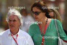05.04.2008 Sakhir, Bahrain,  Bernie Ecclestone (GBR) and Slavica Ecclestone (SLO), Wife to Bernie Ecclestone - Formula 1 World Championship, Rd 3, Bahrain Grand Prix, Saturday