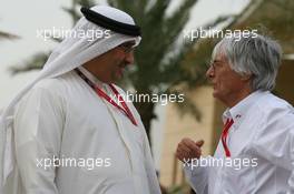 05.04.2008 Sakhir, Bahrain,   Muhammed Al Khalifa (BRN) Chairman of Bahrain circuit with Bernie Ecclestone (GBR) - Formula 1 World Championship, Rd 3, Bahrain Grand Prix, Saturday