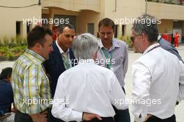 06.04.2008 Sakhir, Bahrain,  New owners of the Super Aguri F1 Team with Bernie Ecclestone (GBR), President and CEO of Formula One Management - Formula 1 World Championship, Rd 3, Bahrain Grand Prix, Sunday