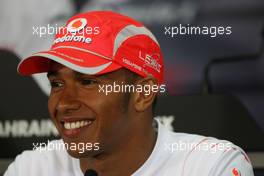 03.04.2008 Sakhir, Bahrain,  Lewis Hamilton (GBR), McLaren Mercedes - Formula 1 World Championship, Rd 3, Bahrain Grand Prix, Thursday Press Conference