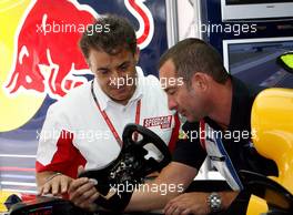 03.04.2008 Sakhir, Bahrain,  Jean Alesi (FRA), Former Grand Prix driver, in the Red Bull Racing garage - Formula 1 World Championship, Rd 3, Bahrain Grand Prix, Thursday