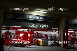 03.04.2008 Sakhir, Bahrain,  Felipe Massa (BRA), Scuderia Ferrari car in the garage at night - Formula 1 World Championship, Rd 3, Bahrain Grand Prix, Thursday