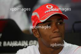 03.04.2008 Sakhir, Bahrain,  Lewis Hamilton (GBR), McLaren Mercedes  - Formula 1 World Championship, Rd 3, Bahrain Grand Prix, Thursday Press Conference