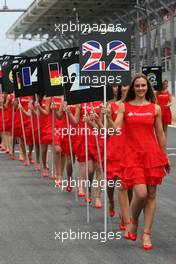 02.11.2008 Sao Paulo, Brazil,  Grid girl, Lewis Hamilton (GBR), McLaren Mercedes - Formula 1 World Championship, Rd 18, Brazilian Grand Prix, Sunday Grid Girl