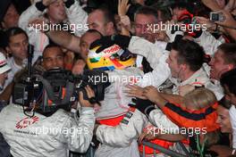 02.11.2008 Sao Paulo, Brazil,  2008 World Champion, Lewis Hamilton (GBR), McLaren Mercedes - Formula 1 World Championship, Rd 18, Brazilian Grand Prix, Sunday Podium