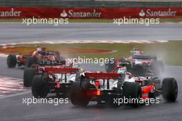 02.11.2008 Sao Paulo, Brazil,  Start of the race, Lewis Hamilton (GBR), McLaren Mercedes, Heikki Kovalainen (FIN), McLaren Mercedes  - Formula 1 World Championship, Rd 18, Brazilian Grand Prix, Sunday Race