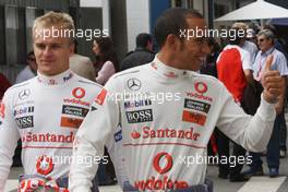 01.11.2008 Sao Paulo, Brazil,  Heikki Kovalainen (FIN), McLaren Mercedes and Lewis Hamilton (GBR), McLaren Mercedes - Formula 1 World Championship, Rd 18, Brazilian Grand Prix, Saturday Practice