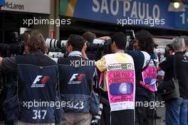01.11.2008 Sao Paulo, Brazil,  Photographers Outside the McLaren garage - Formula 1 World Championship, Rd 18, Brazilian Grand Prix, Saturday Practice