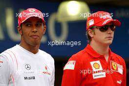 30.10.2008 Sao Paulo, Brazil,  Lewis Hamilton (GBR), McLaren Mercedes and Kimi Raikkonen (FIN), Räikkönen, Scuderia Ferrari - Formula 1 World Championship, Rd 18, Brazilian Grand Prix, Thursday