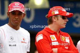 30.10.2008 Sao Paulo, Brazil,  Lewis Hamilton (GBR), McLaren Mercedes and Kimi Raikkonen (FIN), Räikkönen, Scuderia Ferrari - Formula 1 World Championship, Rd 18, Brazilian Grand Prix, Thursday