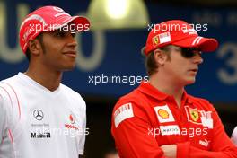 30.10.2008 Sao Paulo, Brazil,  Lewis Hamilton (GBR), McLaren Mercedes and Kimi Raikkonen (FIN), Räikkönen, Scuderia Ferrari - Formula 1 World Championship, Rd 18, Brazilian Grand Prix, Thursday