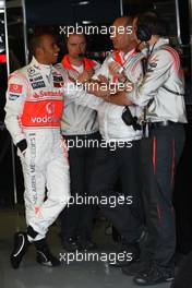 06.06.2008 Montreal, Canada,  Lewis Hamilton (GBR), McLaren Mercedes with Ron Dennis (GBR), McLaren, Team Principal, Chairman - Formula 1 World Championship, Rd 7, Canadian Grand Prix, Friday Practice