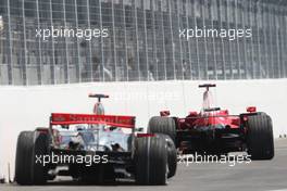 08.06.2008 Montreal, Canada,  The cars of Lewis Hamilton (GBR), McLaren Mercedes and Kimi Raikkonen (FIN), Räikkönen, Scuderia Ferrari - Formula 1 World Championship, Rd 7, Canadian Grand Prix, Sunday Race