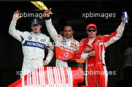 07.06.2008 Montreal, Canada,  Pole postion to Lewis Hamilton (GBR), McLaren Mercedes with2nd position Robert Kubica (POL),  BMW Sauber F1 Team and 3rd place Kimi Raikkonen (FIN), Räikkönen, Scuderia Ferrari - Formula 1 World Championship, Rd 7, Canadian Grand Prix, Saturday Qualifying