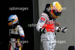 07.06.2008 Montreal, Canada,  1st, Lewis Hamilton (GBR), McLaren Mercedes and Fernando Alonso (ESP), Renault F1 Team - Formula 1 World Championship, Rd 7, Canadian Grand Prix, Saturday Qualifying