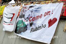 17.10.2008 Shanghai, China,  A banner for Rubens Barrichello (BRA), Honda Racing F1 Team - Formula 1 World Championship, Rd 17, Chinese Grand Prix, Friday