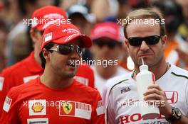 19.10.2008 Shanghai, China,  Rubens Barrichello (BRA), Honda Racing F1 Team, Felipe Massa (BRA), Scuderia Ferrari - Formula 1 World Championship, Rd 17, Chinese Grand Prix, Sunday