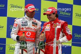 27.04.2008 Barcelona, Spain,  Lewis Hamilton (GBR), McLaren Mercedes, Felipe Massa (BRA), Scuderia Ferrari - Formula 1 World Championship, Rd 4, Spanish Grand Prix, Sunday Podium