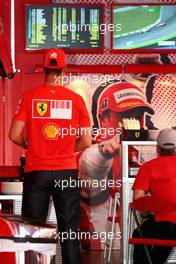 26.04.2008 Barcelona, Spain,  Michael Schumacher (GER), Test Driver, Scuderia Ferrari (7 Times F1 World Champion), watches the GP2 Race - Formula 1 World Championship, Rd 4, Spanish Grand Prix, Saturday