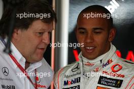 26.04.2008 Barcelona, Spain,  Norbert Haug (GER), Mercedes, Motorsport chief , Lewis Hamilton (GBR), McLaren Mercedes - Formula 1 World Championship, Rd 4, Spanish Grand Prix, Saturday Practice