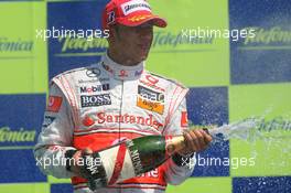 24.08.2008 Valencia, Spain,  2nd place Lewis Hamilton (GBR), McLaren Mercedes - Formula 1 World Championship, Rd 12, European Grand Prix, Sunday Podium