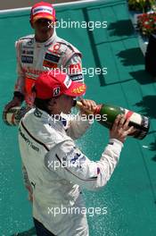 24.08.2008 Valencia, Spain,  Robert Kubica (POL),  BMW Sauber F1 Team, Lewis Hamilton (GBR), McLaren Mercedes - Formula 1 World Championship, Rd 12, European Grand Prix, Sunday Podium