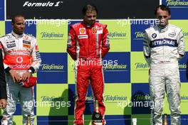 24.08.2008 Valencia, Spain,  Lewis Hamilton (GBR), McLaren Mercedes, Felipe Massa (BRA), Scuderia Ferrari, Lewis Hamilton (GBR), McLaren Mercedes  - Formula 1 World Championship, Rd 12, European Grand Prix, Sunday Podium