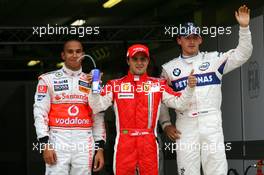 23.08.2008 Valencia, Spain,  Lewis Hamilton (GBR), McLaren Mercedes, Felipe Massa (BRA), Scuderia Ferrari, Robert Kubica (POL), BMW Sauber F1 Team - Formula 1 World Championship, Rd 12, European Grand Prix, Saturday Qualifying