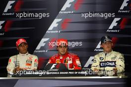 24.08.2008 Valencia, Spain,  Lewis Hamilton (GBR), McLaren Mercedes, Felipe Massa (BRA), Scuderia Ferrari, Robert Kubica (POL),  BMW Sauber F1 Team - Formula 1 World Championship, Rd 12, European Grand Prix, Sunday Press Conference