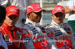 21.08.2008 Valencia, Spain,  Kimi Raikkonen (FIN), Räikkönen, Scuderia Ferrari, Lewis Hamilton (GBR), McLaren Mercedes and Heikki Kovalainen (FIN), McLaren Mercedes - Formula 1 World Championship, Rd 12, European Grand Prix, Thursday