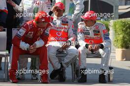 21.08.2008 Valencia, Spain,  Kimi Raikkonen (FIN), Räikkönen, Scuderia Ferrari, Lewis Hamilton (GBR), McLaren Mercedes and Heikki Kovalainen (FIN), McLaren Mercedes - Formula 1 World Championship, Rd 12, European Grand Prix, Thursday