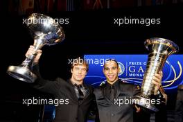 12.12.2008 Monte-Carlo, Monaco,   Sébastien Loeb (FRA), Citroën, FIA World Rally Champion and Lewis Hamilton (GBR), McLaren Mercedes, FIA Formula 1 World Champion - 2008 FIA Gala Prize Giving Ceremony