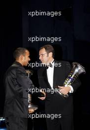 12.12.2008 Monte-Carlo, Monaco,   Lewis Hamilton (GBR), McLaren Mercedes, FIA Formula 1 World Champion and Ferrari Team Director Stefano Domenicali (ITA), FIA Formula 1 World Championship Winning Constructor- 2008 FIA Gala Prize Giving Ceremony