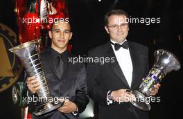 12.12.2008 Monte-Carlo, Monaco,   Lewis Hamilton (GBR), McLaren Mercedes, FIA Formula 1 World Champion and Ferrari Team Director Stefano Domenicali (ITA), FIA Formula 1 World Championship Winning Constructor - 2008 FIA Gala Prize Giving Ceremony