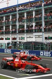 22.06.2008 Magny Cours, France,  Kimi Raikkonen (FIN), Räikkönen, Scuderia Ferrari, Felipe Massa (BRA), Scuderia Ferrari  - Formula 1 World Championship, Rd 8, French Grand Prix, Sunday Pre-Race Grid